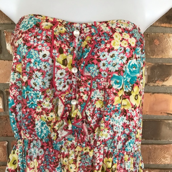 Everly Women’s Strapless Floral Print Dress    Medium - Picture 7 of 9